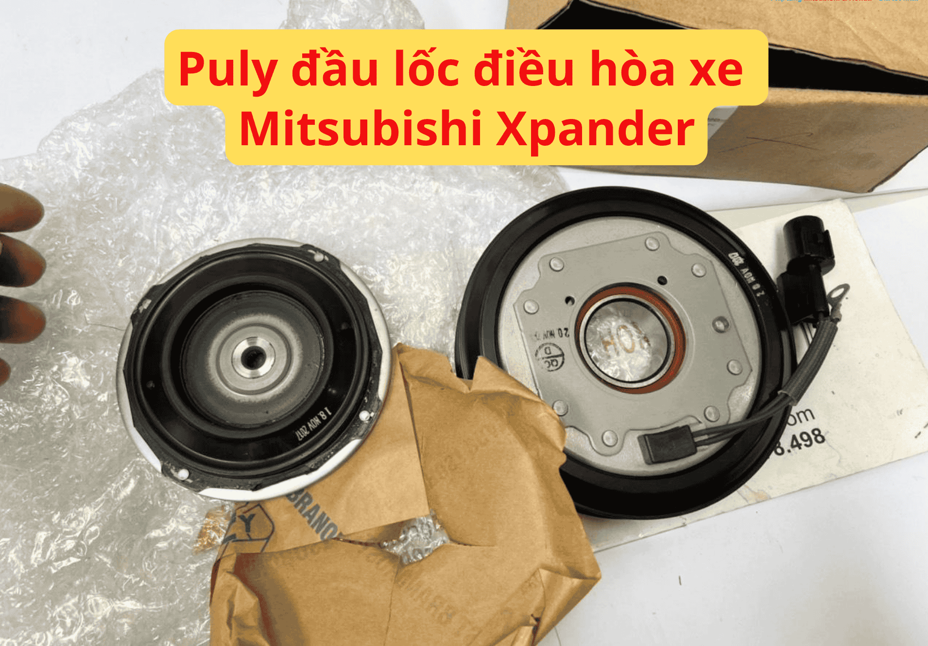 Puly đầu lốc điều hòa xe Mitsubishi Xpander (Hợp kim – Đen – Bạc) Mã sp: 7813A945